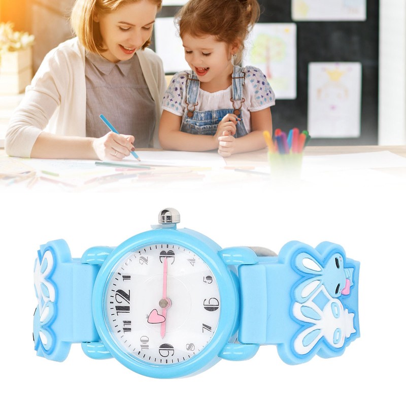 Kids Watch 3D Cartoon Pattern Waterproof Cute Clear Numbers Scale