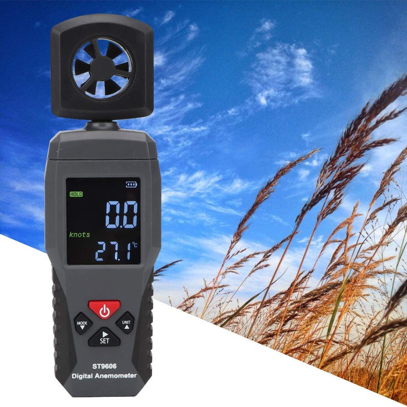 Digital Anemometer，ST9606 Wind Portable Hand-held Anemometer Wind Speed Meter LCD