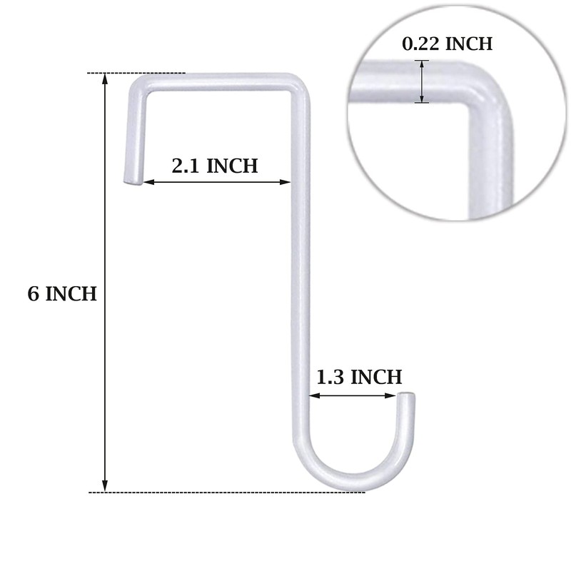 Gutapo 8 Pack White Vinyl Fence Hooks, 2 x 6
