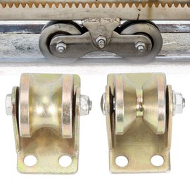 2 Pcs 32mm Steel Sliding Gate Roller V Shaped Wheel Track Rail Sliding Door Roller with Bracket