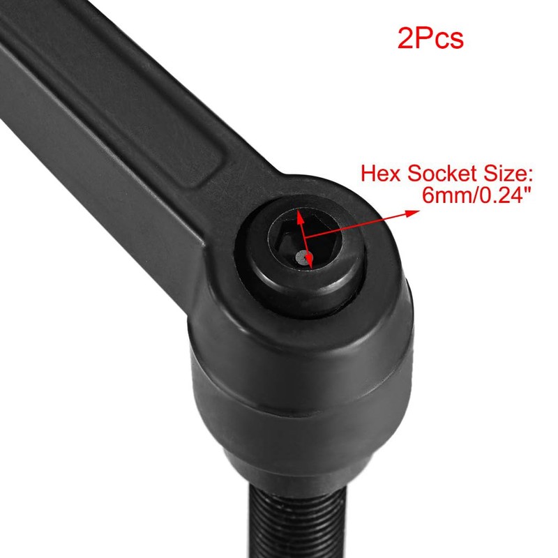 TA-VIGOR 2Pcs Adjustable Clamping Lever Handles, M12 x 50mm Locking
