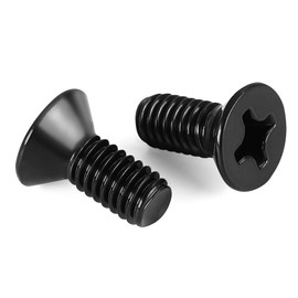 1/4-20 x 3/4" Flat Countersunk Head Machine Screws, Full Thread, 304 Stainless Steel 18-8, Black Finish, 25 PCS