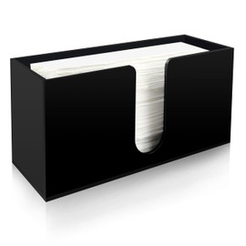 Paper Towel Holder for Countertop,Black Acrylic Napkin Dispenser-Multifold/C-Fold/Z-Fold Trifold Paper Towel Dispenser for Bathroom Kitchen Restaurant Toilet - Durable 5mm Thick (1)