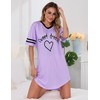 Marvmys Women Casual Sleepshirts Short Sleeve Lounge Dress Soft V