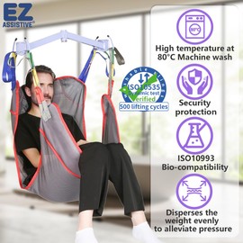EZ Assistive Universal Full Body Patient Lift Sling for Patient Lift or Transfer, Lift Sling with Mesh Fabric Suitable for Bedridden,Elderly or Disabled to Bathing (Large (Pack of 1)