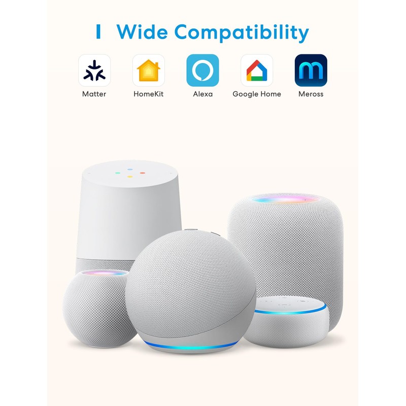 Meross MSH450 Smart Matter Hub with 110dB Alarm, Smart Home
