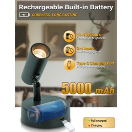 Spotlights Indoor with Remote, MILLUXXi 5000mAh Uplights Rechargeable Paintings Light Art Lighting Wireless LED Uplighting with Timer＆Dimmable 3CCT Mini Spot Lights for Christmas Tree Picture Artwork