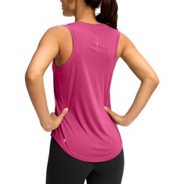 SANTINY Women's Sleeveless Workout Tops Lightweight Tennis Yoga Athletic Running Shirts Racerback Tank Tops for Women (Rose_M)