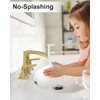 Fapully Bathroom Faucet 3 Hole, Polished Brushed Gold Waterfall 8