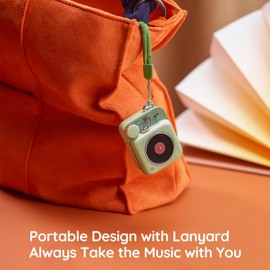 Muzen Mini Bluetooth Speaker, Button Portable Metal Small Cute Wireless Speaker, Rechargeable HiFi Loud Volume Audio Speaker with Portable Lanyard and Gift Box, Classic Retro Decor