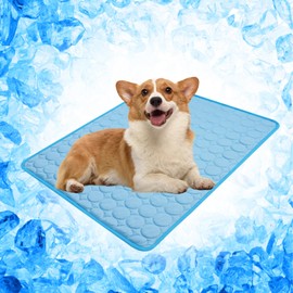 Wegitcs Dog Cooling Mat, Washable Pet Bed Crate Mat, Non-Slip&Foldable Ice Silk Cooling Mat for Extra Large Dogs, Cats, Kids and Adults-28 x 22 Inches
