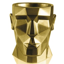 CONCRETTE Apollo Head Planter, Unique Novelty Flower Pot, Sculpture, Home or Garden Decor, Indoor/Outdoor (Classic Gold)