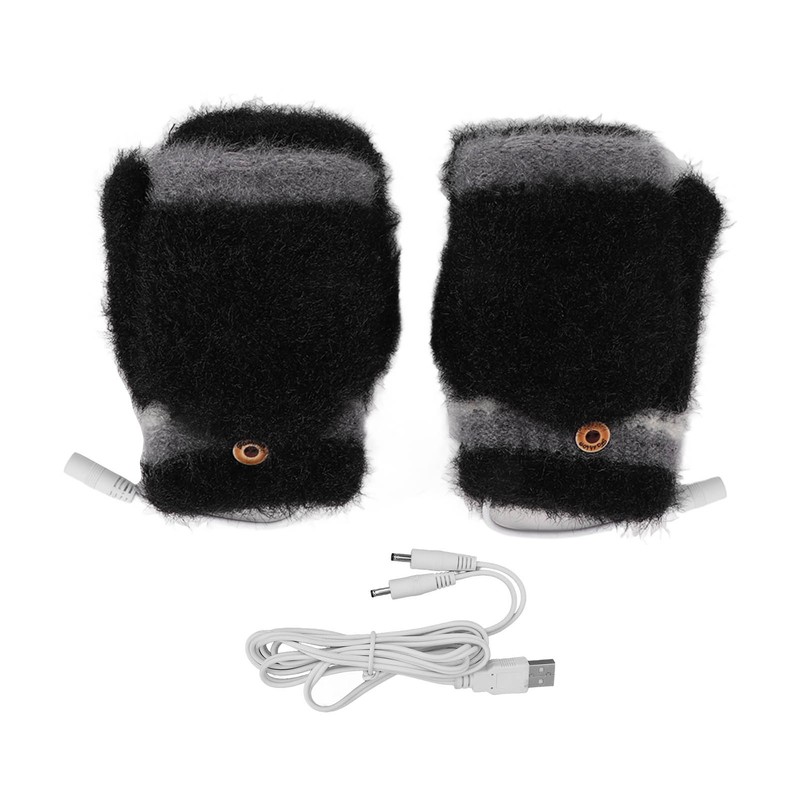 Electric USB Heated Gloves Double Side Heating Keep Warm Fingerless