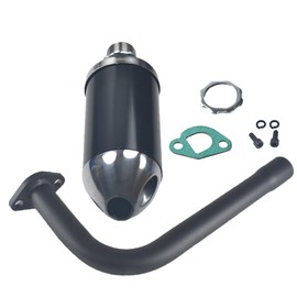 Exhaust Muffler Kit For Coleman Powersports CT200U BT200X KT196 MB200,For Honda GX160 GX200，For Predator 212cc 196cc/6.5HP Gas Mini Bike Go Kart Performance Parts Black