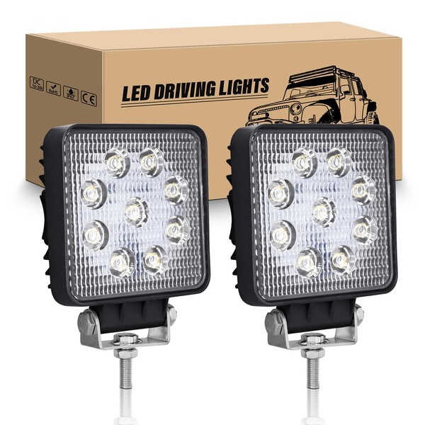 RIGIDON 2 Pcs LED Scheinwerfer 4" 10cm 27W LED Arbeitsscheinwerfer