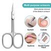 2 Pieces Cuticle Scissors, Stainless Steel Cuticle Scissors, Curved Cuticle