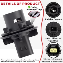 Svicari Front Bumper Lamp Bulb Socket with Wire Harness Fit for Land Rover Discovery Freelander Defender, Rear Tail Fog Reverse Light Indicator Base Connector Replace #XBP100180 2PCS