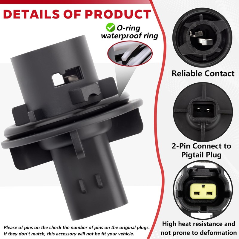 Svicari Front Bumper Lamp Bulb Socket with Wire Harness Fit