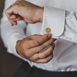 Cubic Zirconia Men's Crystal Cufflinks CZ for Wedding Groom Best Man, Metal, Cubic Zirconia