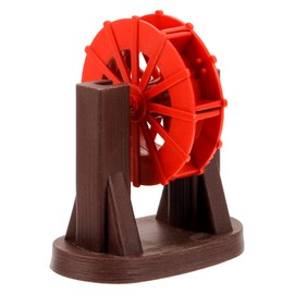 LOGOFUN Simulated Water Wheel Model Plastic Water Wheel Prop Waterfall Fountain Accessory for Micro Landscaping Decorations 8.89X7.34X5.33cm/3.5X2.9X2.1in
