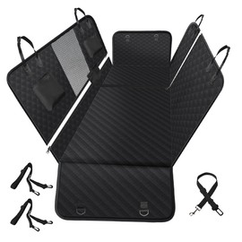 Vailge 6 in 1 Car Seat Cover for Back Seat, 60/40 Split, 100% Waterproof with Mesh Window, Scratch Prevent Anti-slip Dog Hammock, Standard