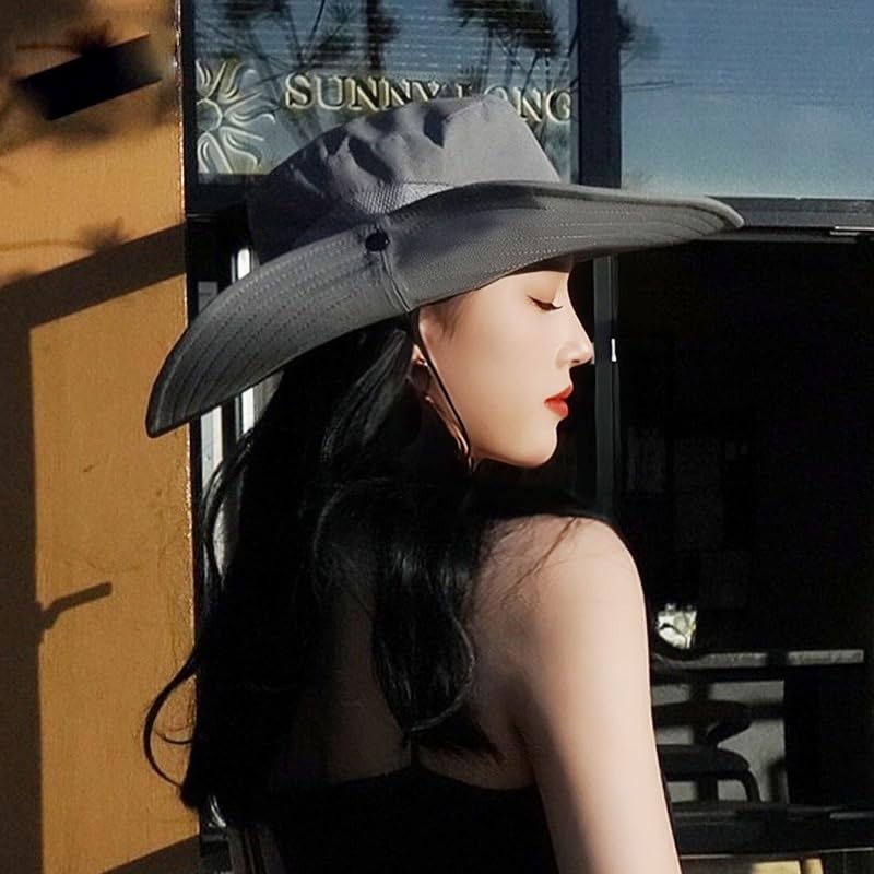 KorhLeoh Women Sun Hat UV Protection Foldable Mesh Wide Brim
