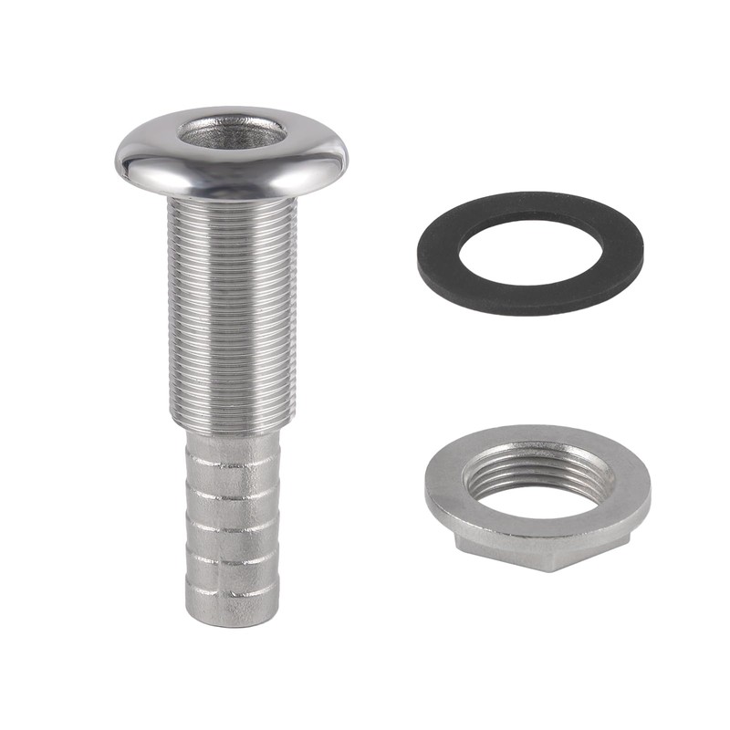 Stainless Steel Extension Boat Thru-Hull Fitting Drain for 3/4" I.D.
