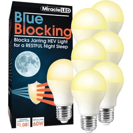 MiracleLED 604665 Blue 6-Pack UV Blocking Light, 60W Replacement