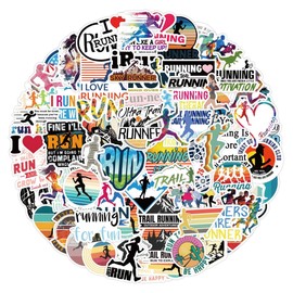 105pcs Running Stickers for Teens Adults Runner, Love Running Stickers for Water Bottle Scrapbook,Vinyl Waterproof Decals for Laptop Journal Skateboard Party Favors