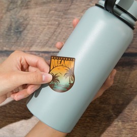 Lantern Press Sticker Venice Beach, California, California Dreamin', Sunset and Palm Trees, Die Cut Vinyl, (Waterproof Decal for Cars, Water Bottles, Laptops, Coolers), Small