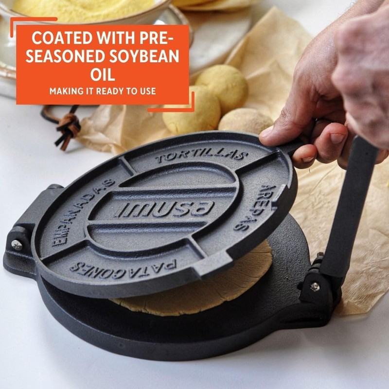 IMUSA USA Tortilla Press, 10" DS, Black