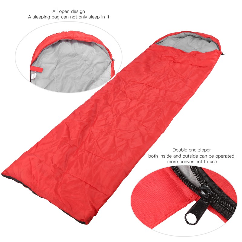 Adult Outdoor Envelope Sleeping Bag with Hood Waterproof for Camping