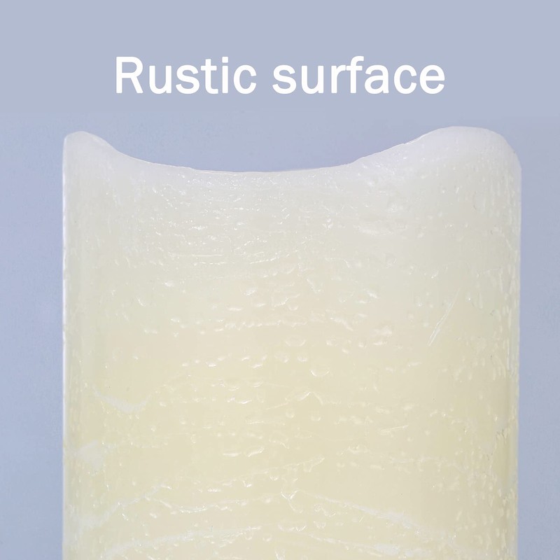 H-BLOSSOM Flickering Flameless Candles Battery Operated Real Wax Pillar Candles