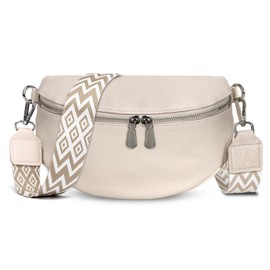 TAN.TOMI Umhängetasche Damen Bauchtasche Damen Leder, Crossbody Bag Damen Breiter Gurt, Damen-Umhängetaschen Bauchtasche Damen Stylisch, Gürteltasche Damen Elegante