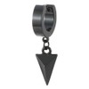 Black Dangling Triangle Pyramid Huggie Hinged Earrings for Men Women,