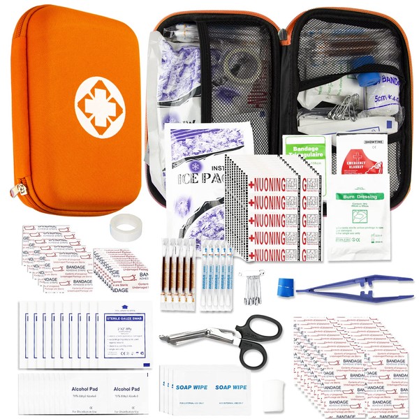 Small-Waterproof Car First-Aid Kit Emergency-Kit - Orange 273Piece Camping Equipment for Camping Hiking Home Travel YIDERBO