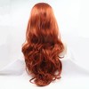 Xiweiya Long Curly Hair Copper Red Synthetic Wig Heat Resistant