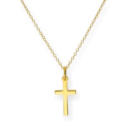jewellerybox Gold Dipped Sterling Silver 18 Inch Cross Necklace