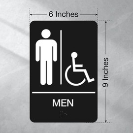 9 x 6 Inch DA Compliant Restroom Sign, Business Bathroom Door Sign for Office Restaurants (Men's & Women's Handicap Set)