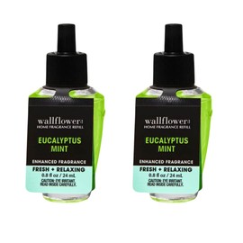 Bath & Body Eucalyptus Mint Fragrance Wallflowers Refill 2-Pack, 1.6 fl oz / 48 mL Total (Packaging Label Artwork Styles May Vary)