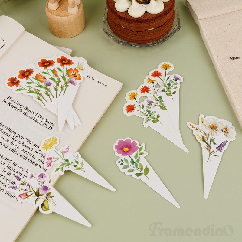 Framendino, 192 Pack Wildflower Cupcake Toppers Flower for Shower Wedding