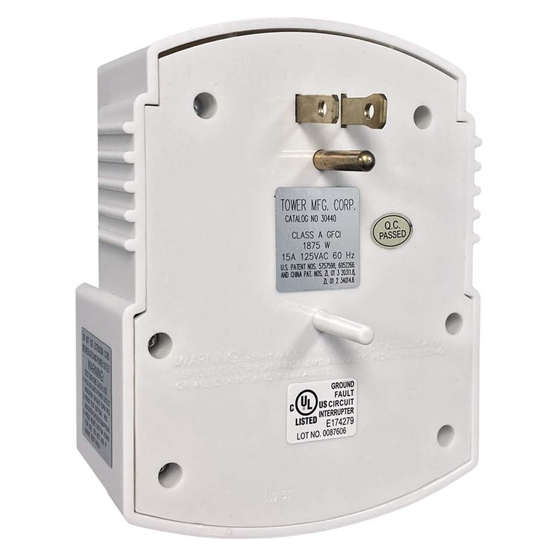 Tower Manufacturing 30440003 Auto-Reset 15 AMP Grounded 3-Prong GFCI 5-Outlet