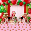 PHOGARY 2 PCS Strawberry Tablecloth for Strawberry Party Decorations, Disposable