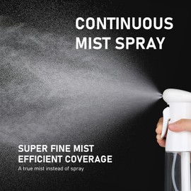 Bealee Spray Bottle For Hair, Continuous Mister Empty Spray Bottles, Ultra Fine Mist Water Sprayer for Hairstyling, Cleaning, Plants, Pets, Barbers, Salons, Essential Oil Scents - 2 Pack 6.8 OZ