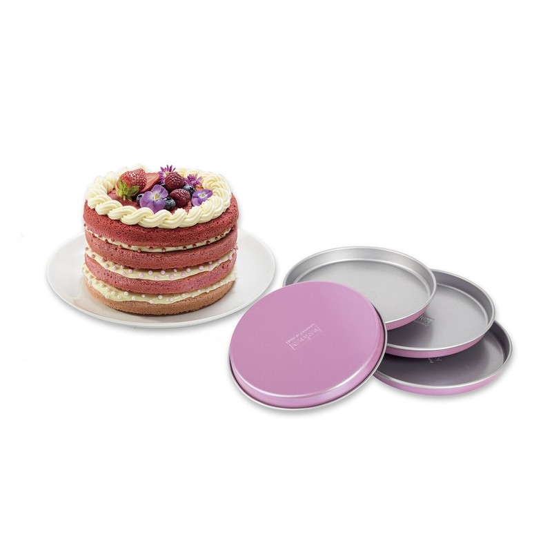 Zenker creative studio Schichtkuchenblech Set, runde Backformen, Backbleche mit Antihaftbeschichtung,