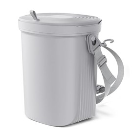 Mountable Kitchen Compost Bin for Counter Top or Under Sink, Hanging Small Trash Can with Lid for Car Garbage |Cupboard|Bathroom|Bedroom|Office|Camping, Indoor Compost Bucket, 1.9 Gallon Grey