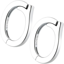 Pndeyo 2pcs 925 Sterling Silver Oval Jewelry Clasps, Hypoallergenic Necklace Enhancer Shortener, Spring Bail Clasp Rings Connector Carabiner for Bracelet Anklet Jewelry Making