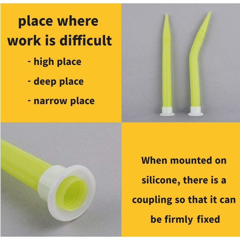 Angle/Long Plastic Nozzle Can be combined and extended, Caulk Applicator