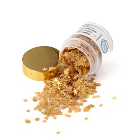 Dye-Free Edible Glitter Stars - Vegan, Gluten-Free & Non-Toxic | Perfect for Cakes, Cupcakes, Drinks & Desserts by Simply Sucré (Gold, 2 Grams)