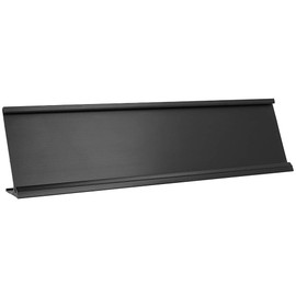 ExcelMark 2"x 8"Aluminum Name Plate Holder for Desk - Office Business Door Sign Holder - Black